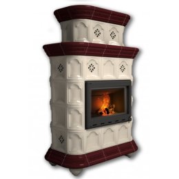 Каминная облицовка КимрПечь Истра центральная двухъярусная Вишня